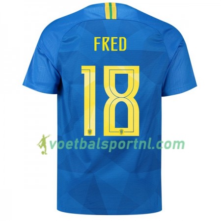 Brazilië Fred 18 Uit Shirt WK voetbal 2018